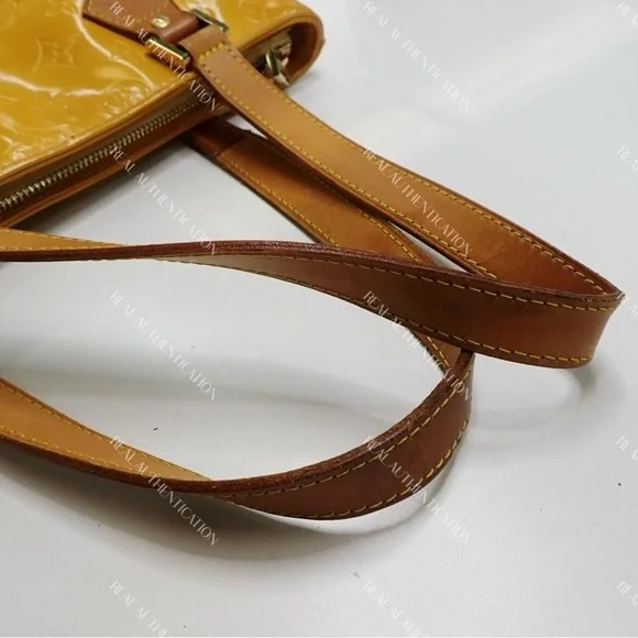 Louis Vuitton Monogram Vernis Yellow Houston Tote COA - Picture 10 of 16